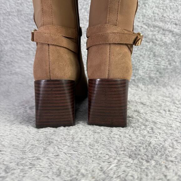 Blondo Twyla Tall Suede Boots Women's Size 10 Tan Taupe Riding Boots High Heel - Picture 4 of 13
